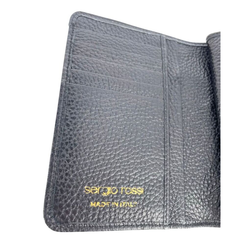 Sergio Rossi Bifold Zip Wallet in Black Leather - Picture 5 of 5